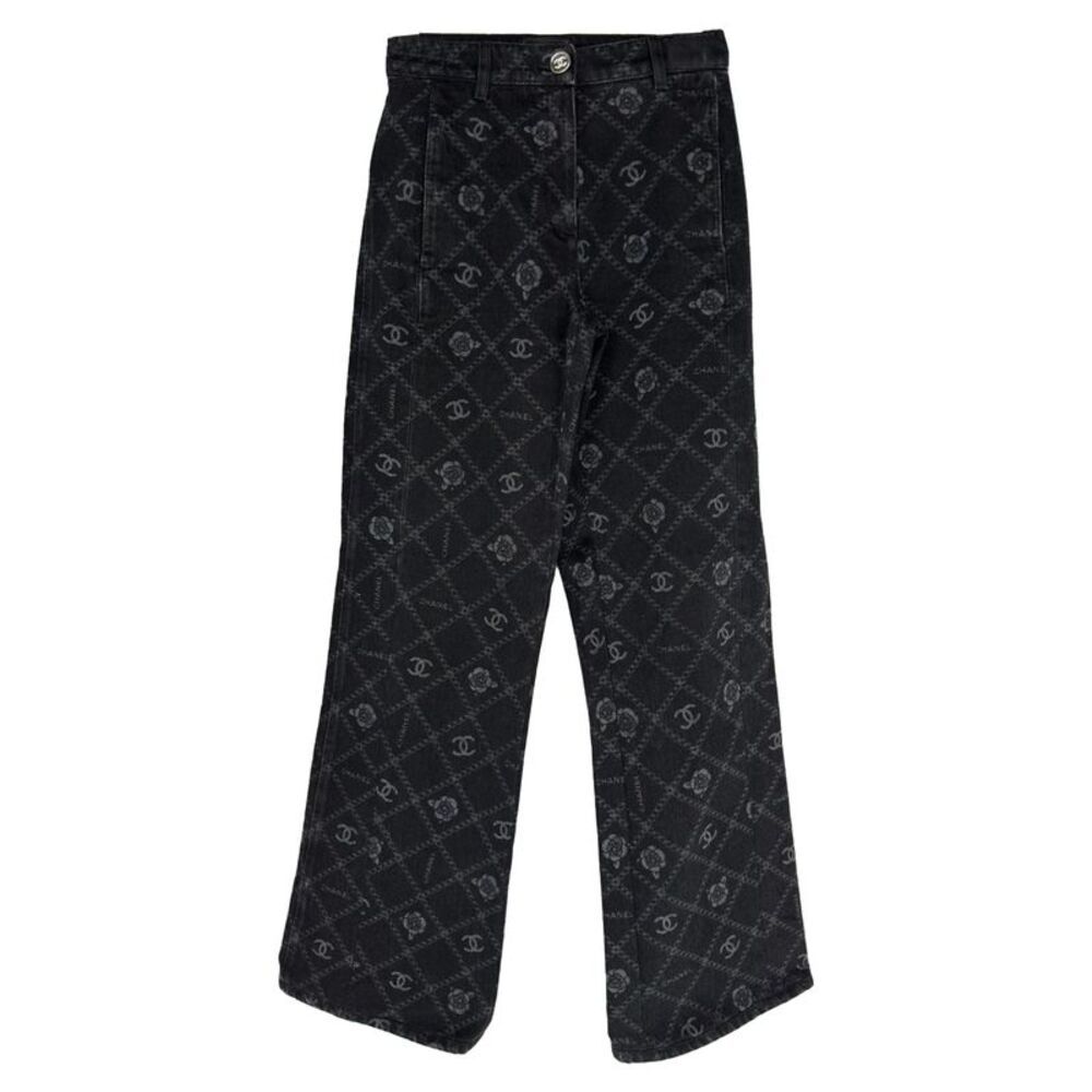 Chanel Logo Straight Leg Jeans in Multicolor Cotton
